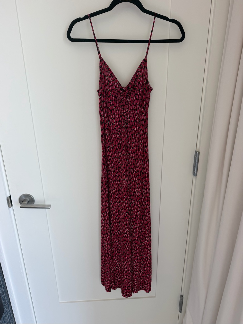 MANGO Patterned Midi Dress with Spaghetti Straps - Picture 2 of 5